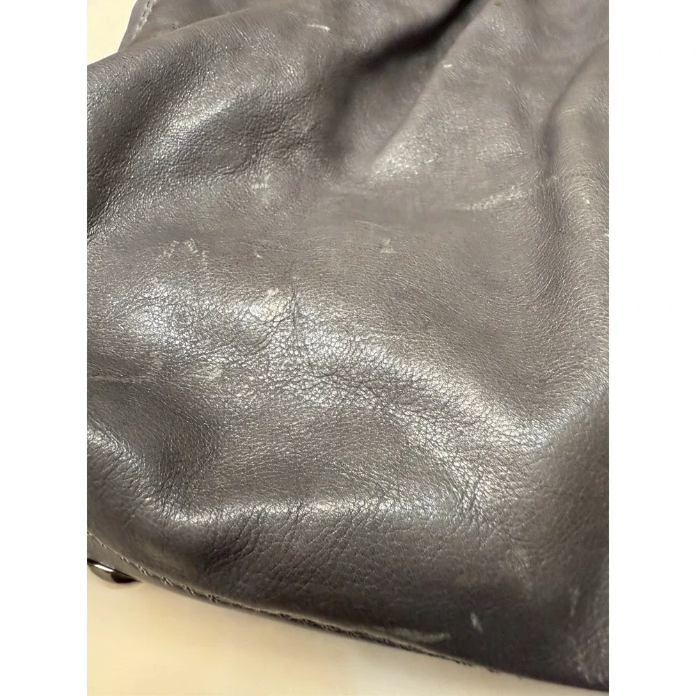 Coach Gray Leather Purse Large Hobo Handbag Turnlock Closure